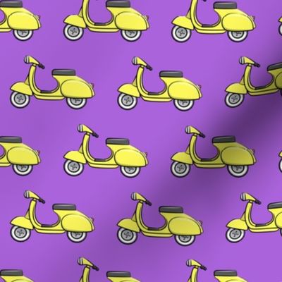 scooter - moped - yellow on purple - LAD19