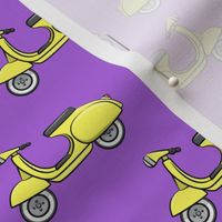 scooter - moped - yellow on purple - LAD19