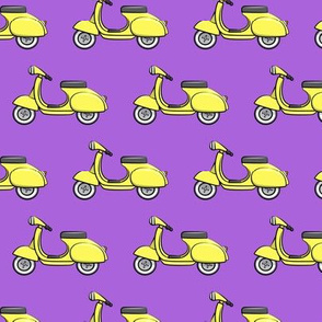 scooter - moped - yellow on purple - LAD19