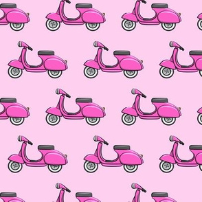 scooter - moped - hot pink on pink - LAD19