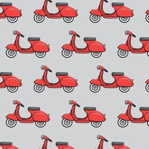 scooter - moped - red on grey - LAD19