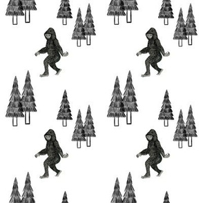 Spotting Cute Sasquatch Black & White