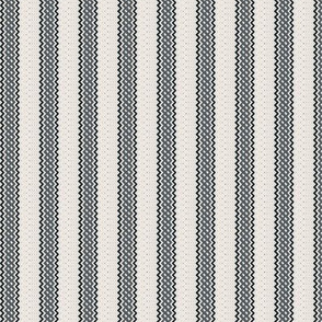 Ticking Stripe Gray Medium Bordered by Thin Black Stripes