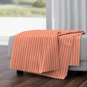 Ticking Stripe Coral Medium Bordered by Thin Stripes