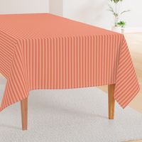 Ticking Stripe Coral Medium Bordered by Thin Stripes