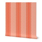 Ticking Stripe Coral Medium Bordered by Thin Stripes