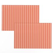 Ticking Stripe Coral Medium Bordered by Thin Stripes