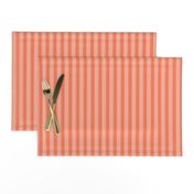 Ticking Stripe Coral Medium Bordered by Thin Stripes