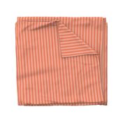 Ticking Stripe Coral Medium Bordered by Thin Stripes