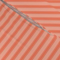 Ticking Stripe Coral Medium Bordered by Thin Stripes