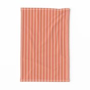 Ticking Stripe Coral Medium Bordered by Thin Stripes