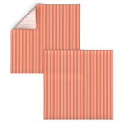 Ticking Stripe Coral Medium Bordered by Thin Stripes