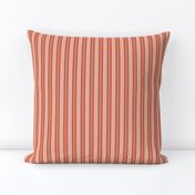 Ticking Stripe Coral Medium Bordered by Thin Black Stripes