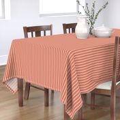 Ticking Stripe Coral Medium Bordered by Thin Black Stripes