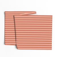 Ticking Stripe Coral Medium Bordered by Thin Black Stripes