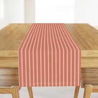 Ticking Stripe Coral Medium Bordered by Thin Black Stripes