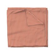 Ticking Stripe Coral Medium Bordered by Thin Black Stripes