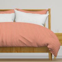 Ticking Stripe Coral Medium Bordered by Thin Black Stripes