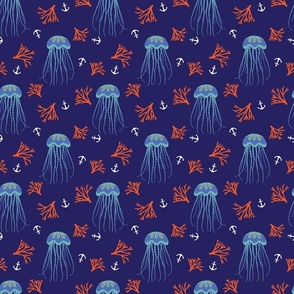 Jellyfish, Coral & Anchors