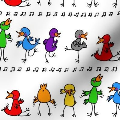 Birds learning to dance -rainbow