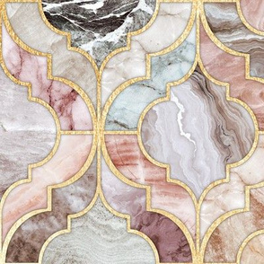 Rosy Marble Moroccan Tiles - large