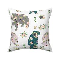 bear patchwork floral