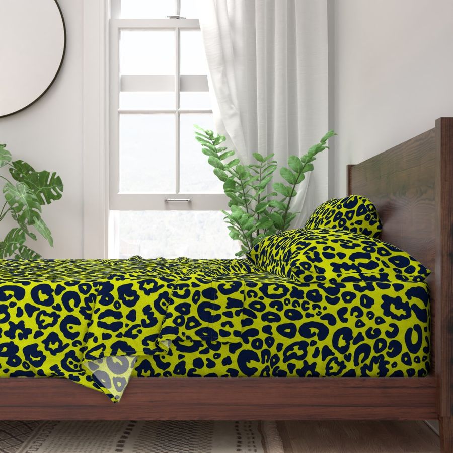 Cheetah Chic // Navy on Chartreuse (Regular Size)