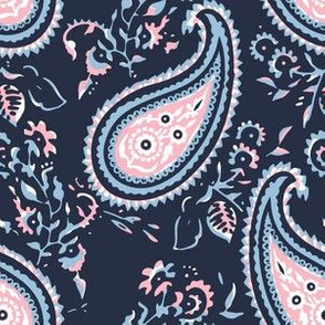 Polly Paisley - Navy Large