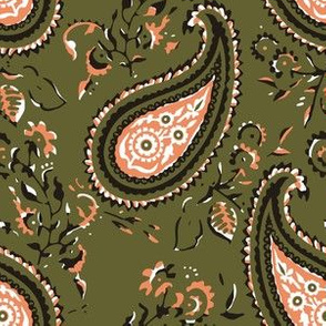 Polly Paisley - Olive Large