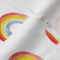 Watercolor Rainbows // White
