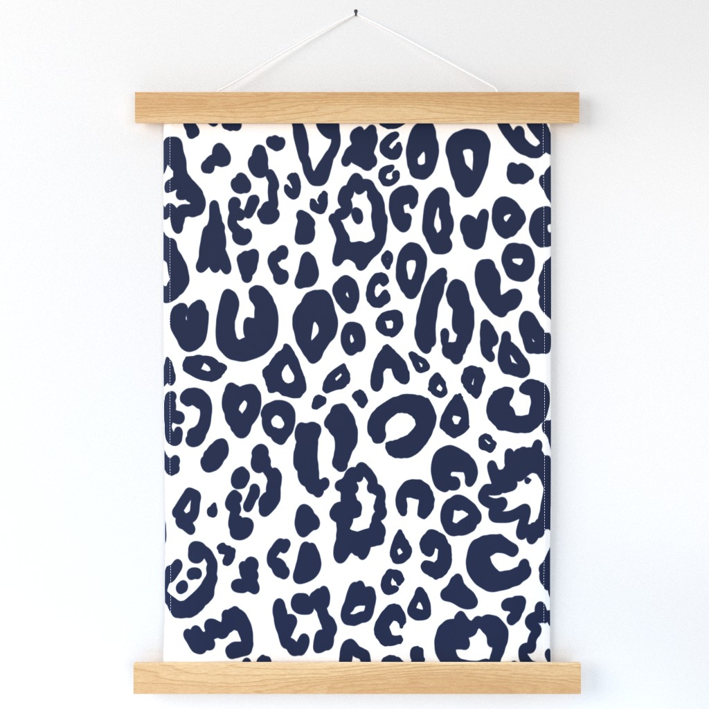 Cheetah Chic // Navy on White (Large Size) 