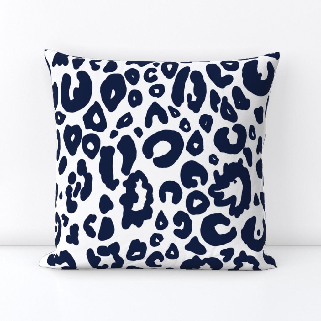 Cheetah Chic // Navy on White (Large Size) 