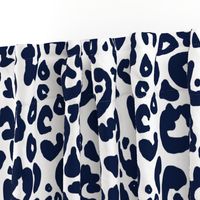 Cheetah Chic // Navy on White (Large Size) 