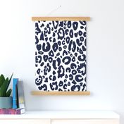 Cheetah Chic // Navy on White (Large Size) 