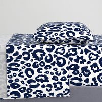 Cheetah Chic // Navy on White (Large Size) 