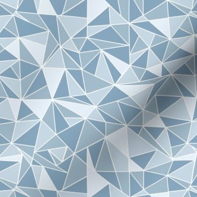 Baby Blue, Ice, and Slate Colored Geometric Stained Glass Fabric Pattern //  Geo Trendy Hipster Kids Nursery Baby Design Earth Tones 