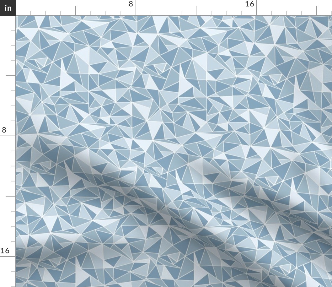 Baby Blue, Ice, and Slate Colored Geometric Stained Glass Fabric Pattern //  Geo Trendy Hipster Kids Nursery Baby Design Earth Tones 