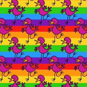 Rainbow dancing happy bird -bigger