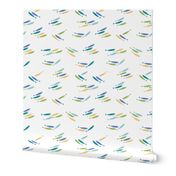 Modern, Cottage Multi blue fish, fabric