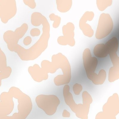 Cheetah Chic // Peachy Tan Neutral on White (Larger Size)