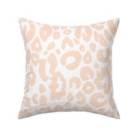 Cheetah Chic // Peachy Tan Neutral on White (Larger Size)