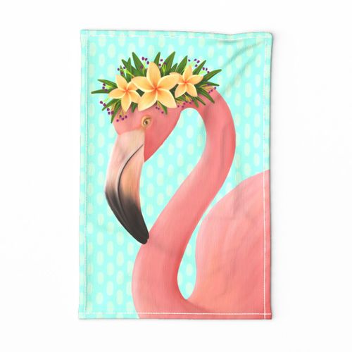 Tropical Flamingo Tea Towel