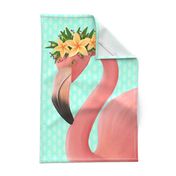 Tropical Flamingo Tea Towel