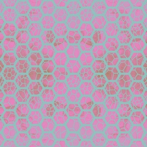 Lattice - teal and pink