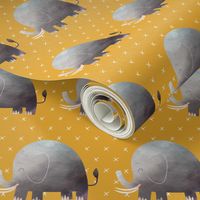 Elephants (gold) Kids Room Bedding