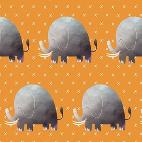 Elephants (orange) Kids Room Bedding