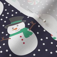 Christmas Snowmen Dark Blue