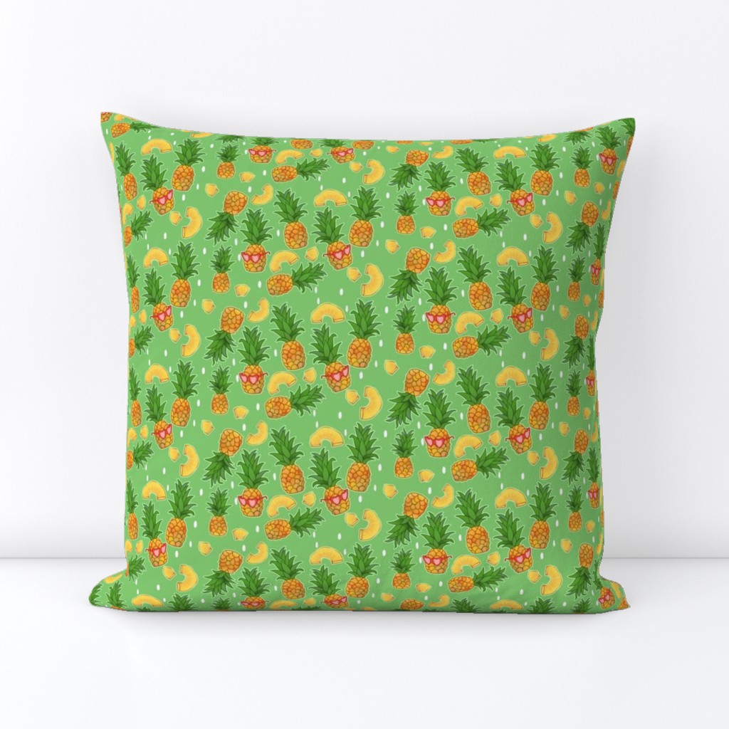 Summer Pineapples on Green