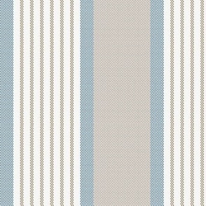 Ticking Triple Stripe in Blue and Brown