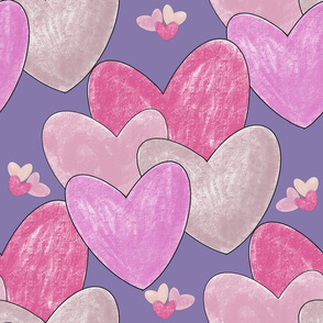 Sweet hearts on lavender 